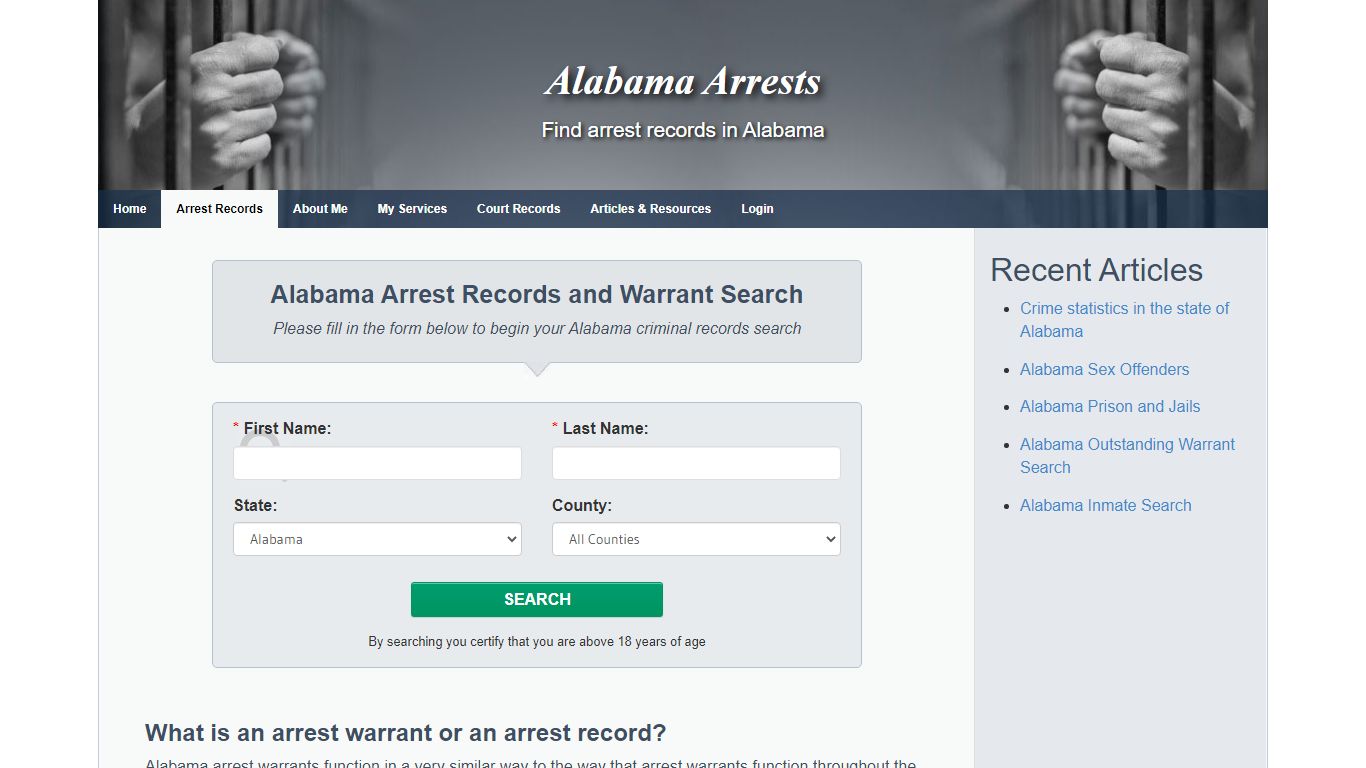 Alabama Arrest Records and Warrants Search - Alabama Arrests